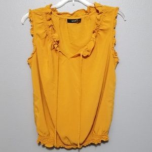 a.n.a Yellow sleeveless top with elastic bottom
